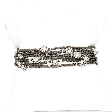 Brazalete cosecha 6 hilos plata TSP.